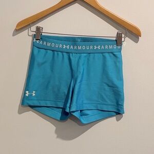 Under Armour Women's HeatGear Shorty 3" Shorts in Teal